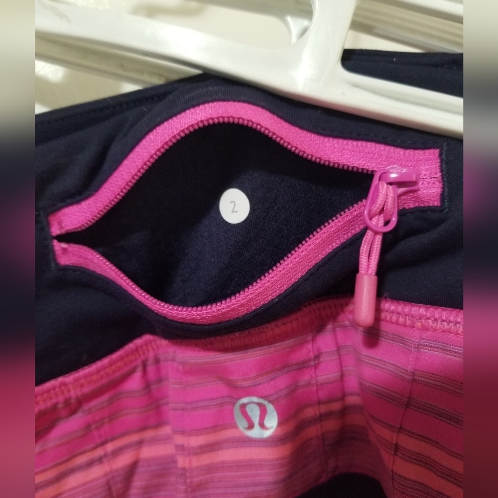 Lululemon Pace Setter Skirt Pow Pink Stripe Rare Run Tennis Lulu Collector 2 - Picture 2 of 11